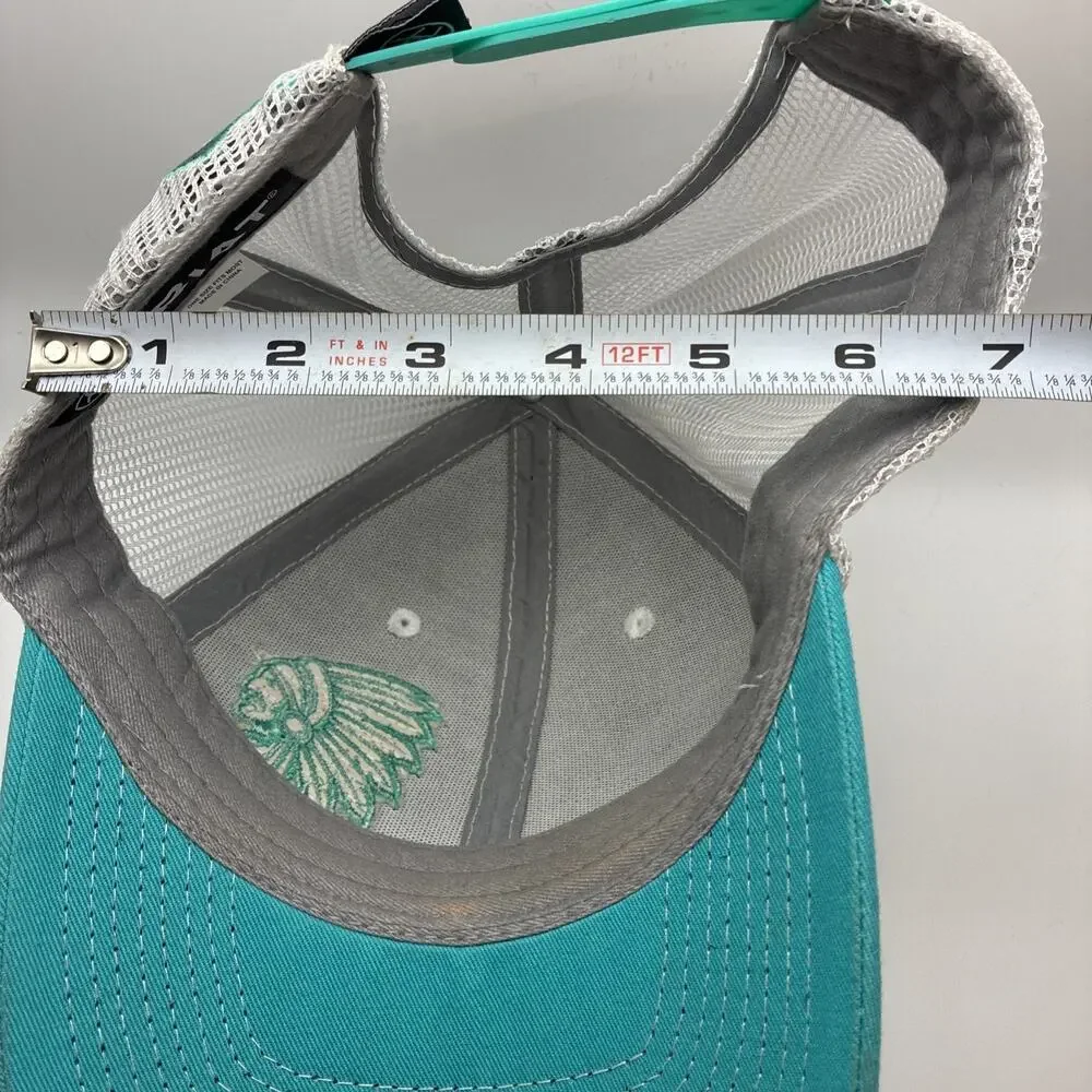 Ariat Turquoise and Gray Native American Mesh Back Snap Back Hat Cap